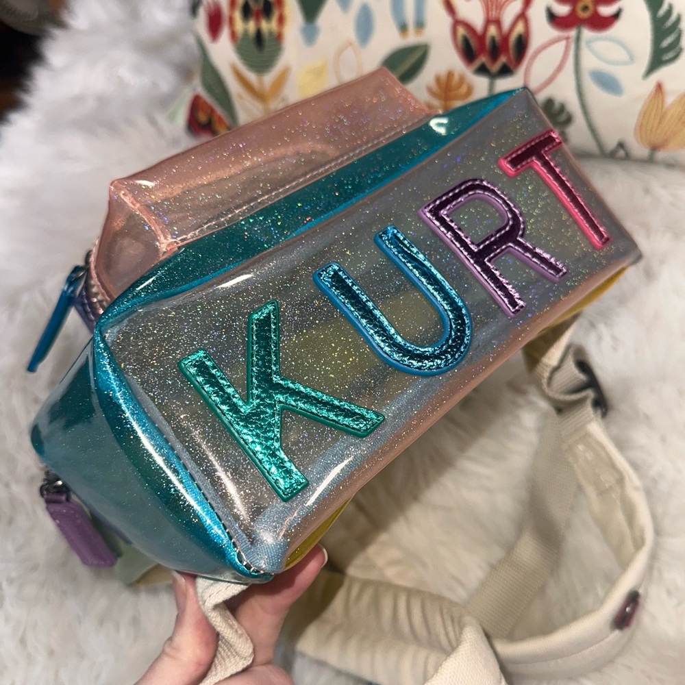 Kurt Geiger • Colorful Glitter Transparent Vinyl Small Southbank Backpack - Picture 2 of 16